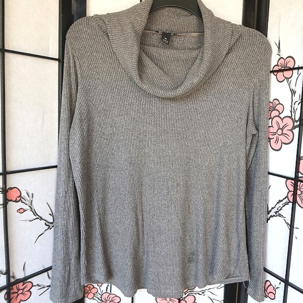Alyx Ribbed Gray Cowl & Turtleneck Sweater Size XL